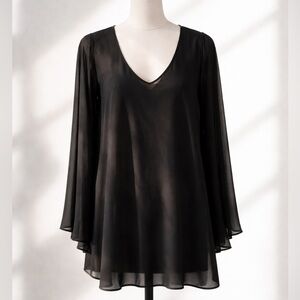 Show Me Your MuMu Black Flutter Sleeve Asymmetrical Mini Dress